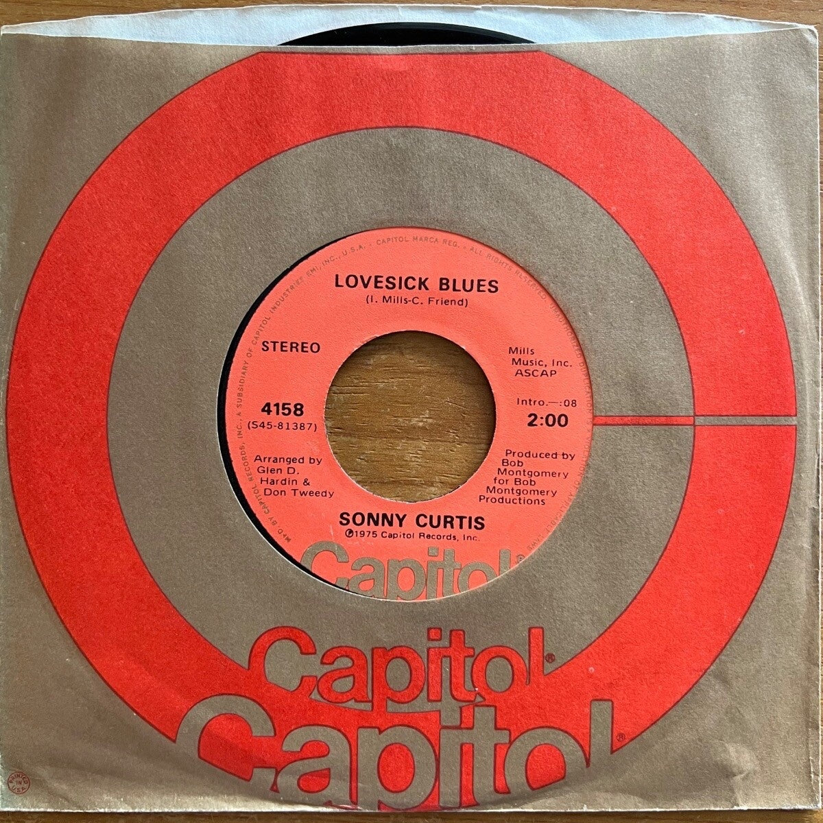 Sonny Curtis - Lovesick Blues / 1ère édition américaine. 1975 - (VG+/M-)