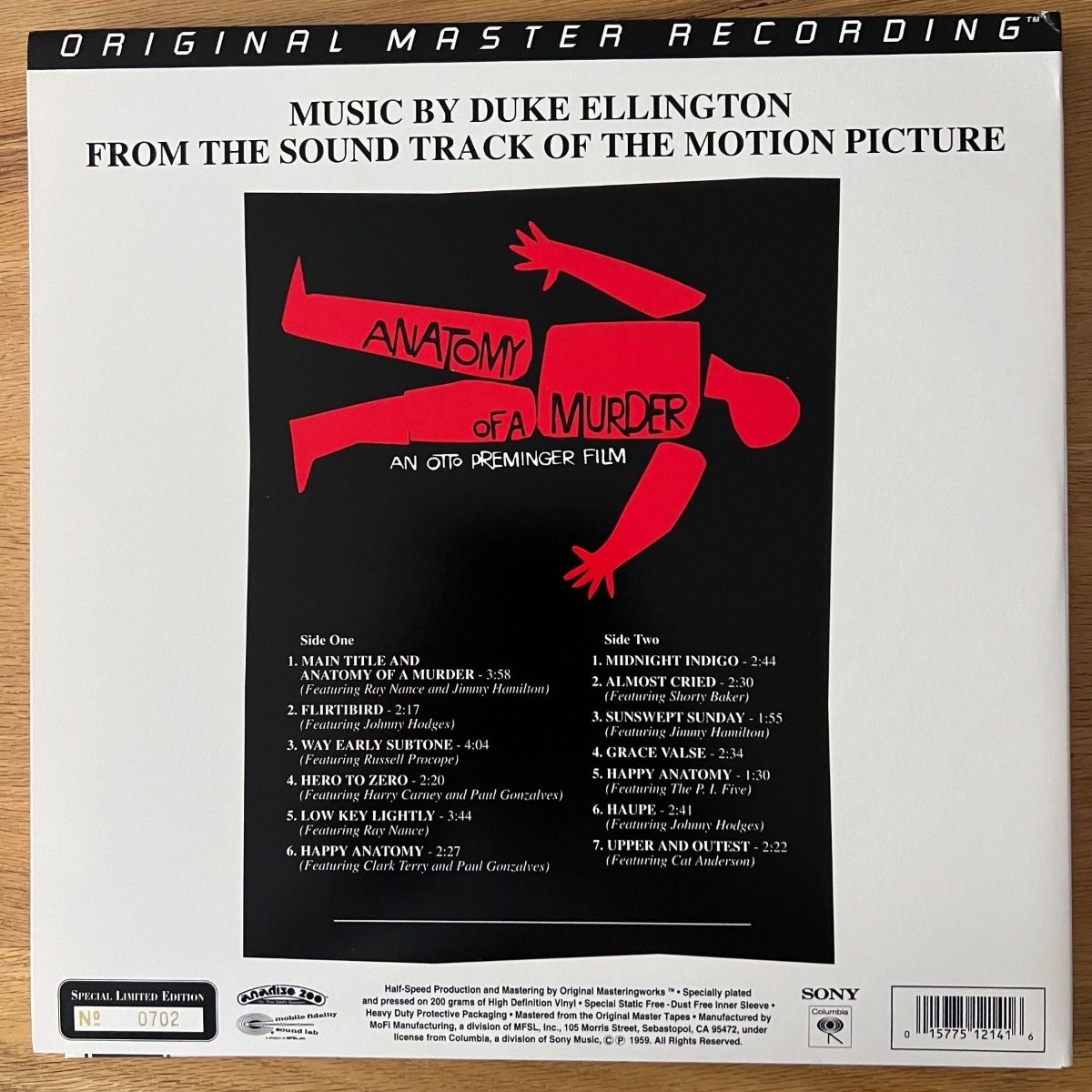 Duke Ellington - Anatomy Of A Murder / Audiophile MFSL 1995 - (M-/M-)