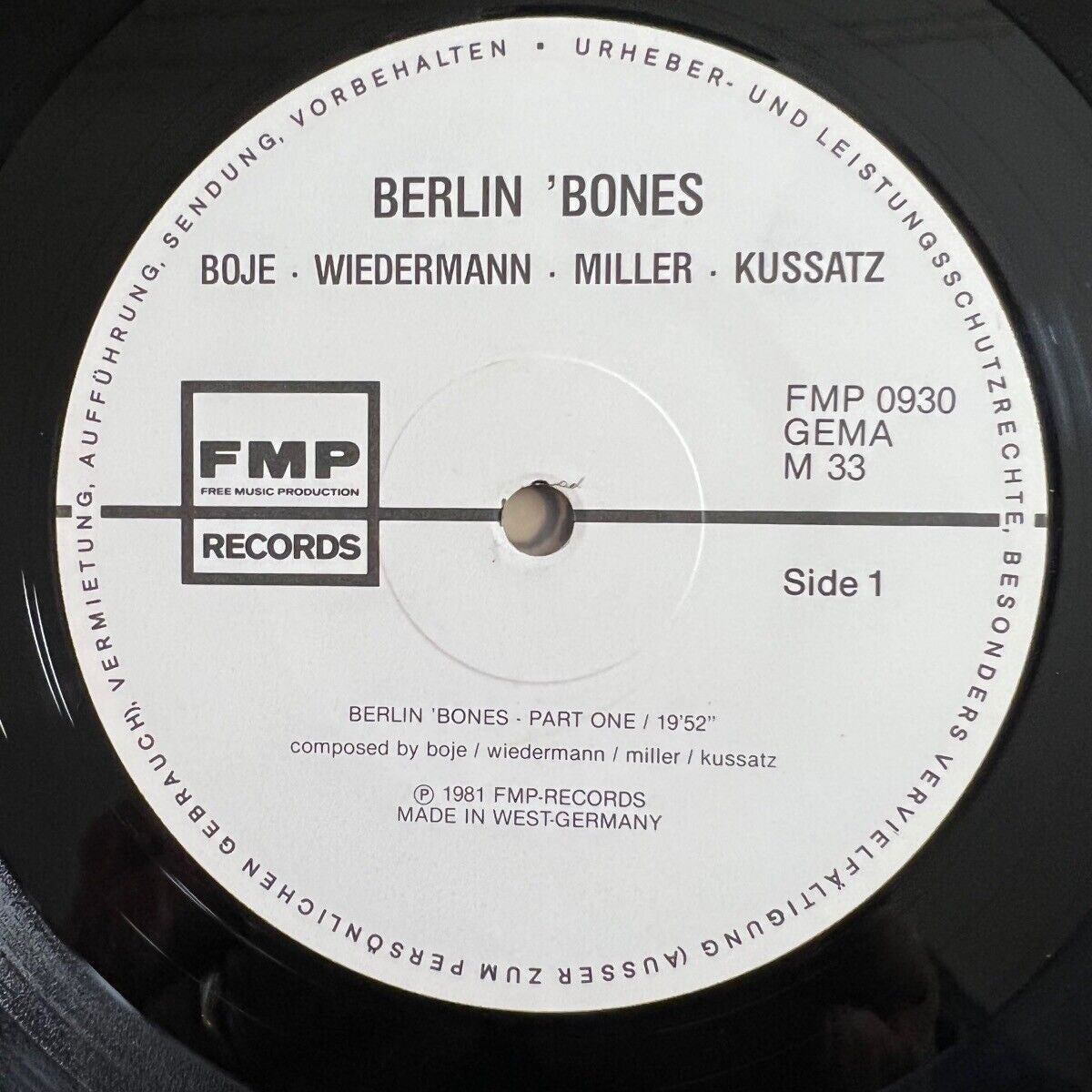 Andreas Boje, Thomas Wiedermann...- Berlin 'Bones / 1. D-Press. 1981 - (M-/VG++)