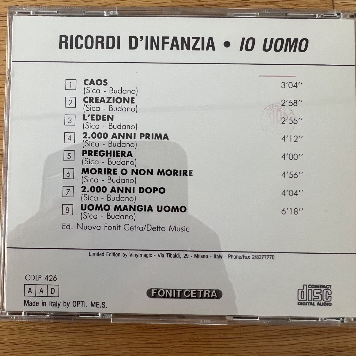 Ricordi D'Infanzia - Io Uomo / CD - 1. Italy-Press. 1991 - (M-/M-)