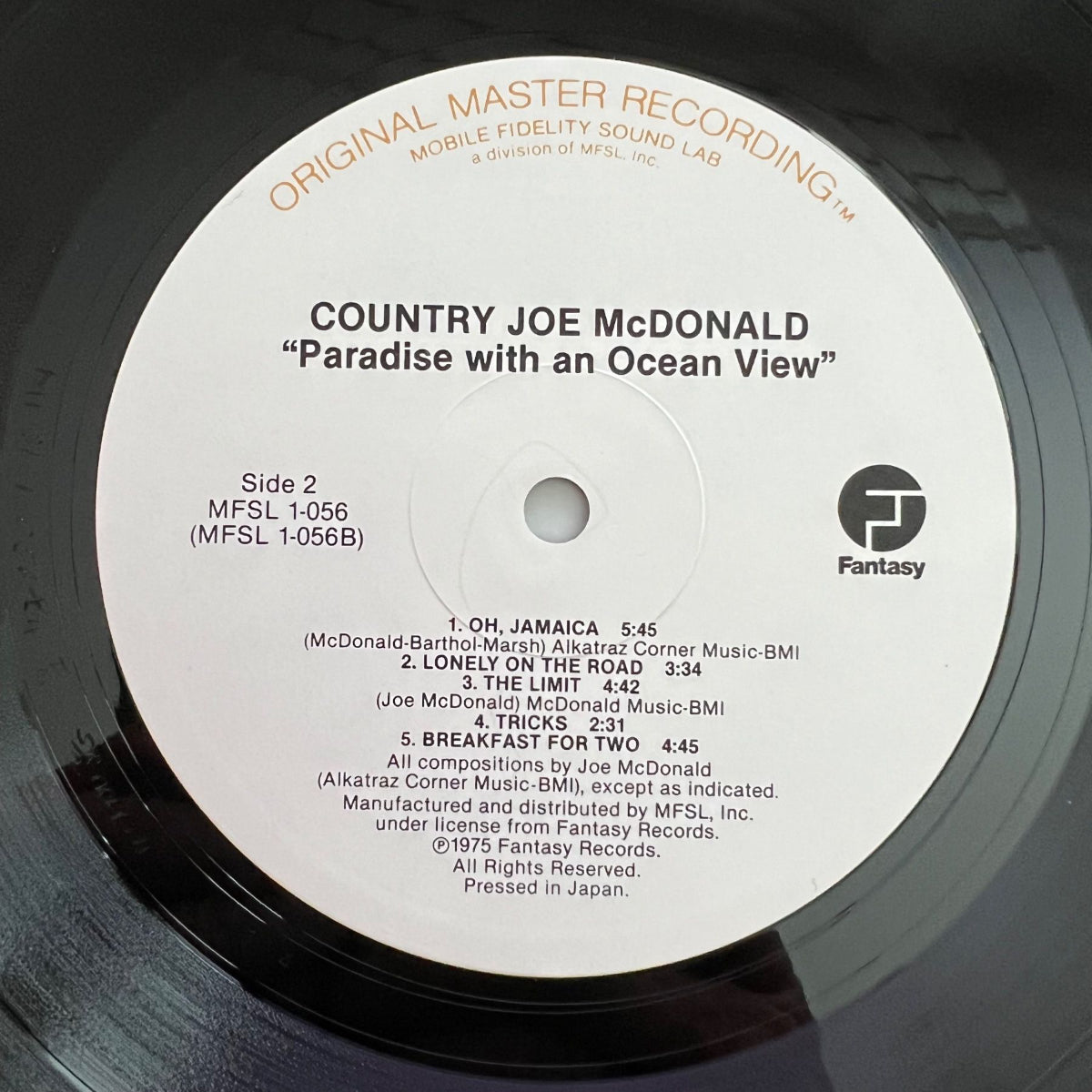 Country Joe McDonald - Paradise With An Ocean View / Audiophile MFSL 1981 - (M-/VG++)