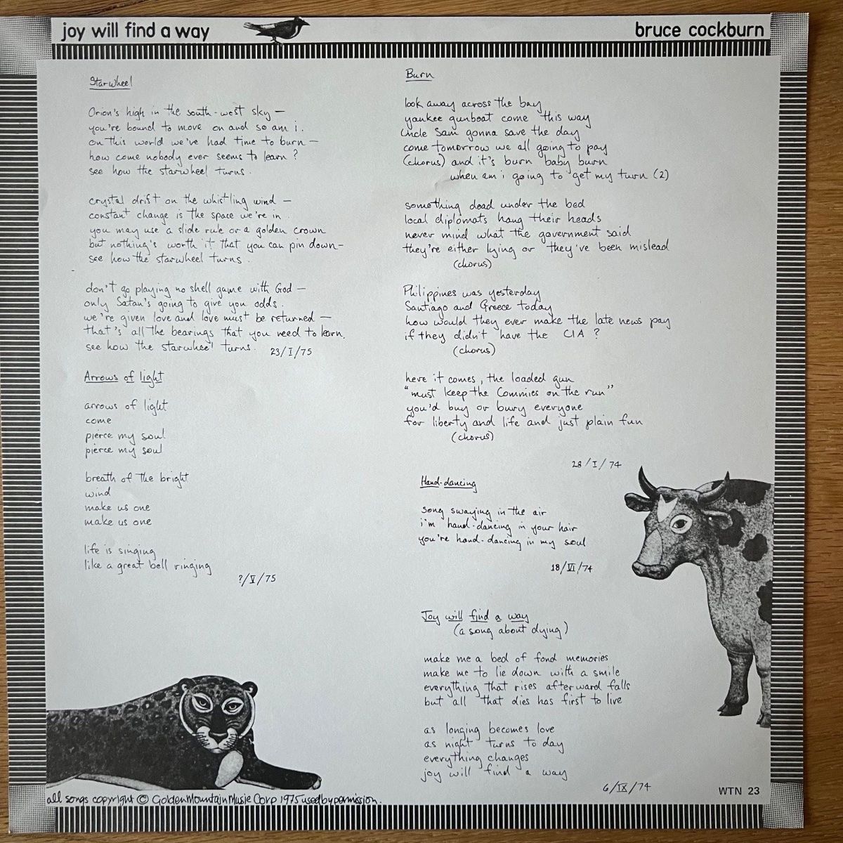 Bruce Cockburn - Joy Will Find A Way / 1. Canada Press. 1975 - (M-/M-)