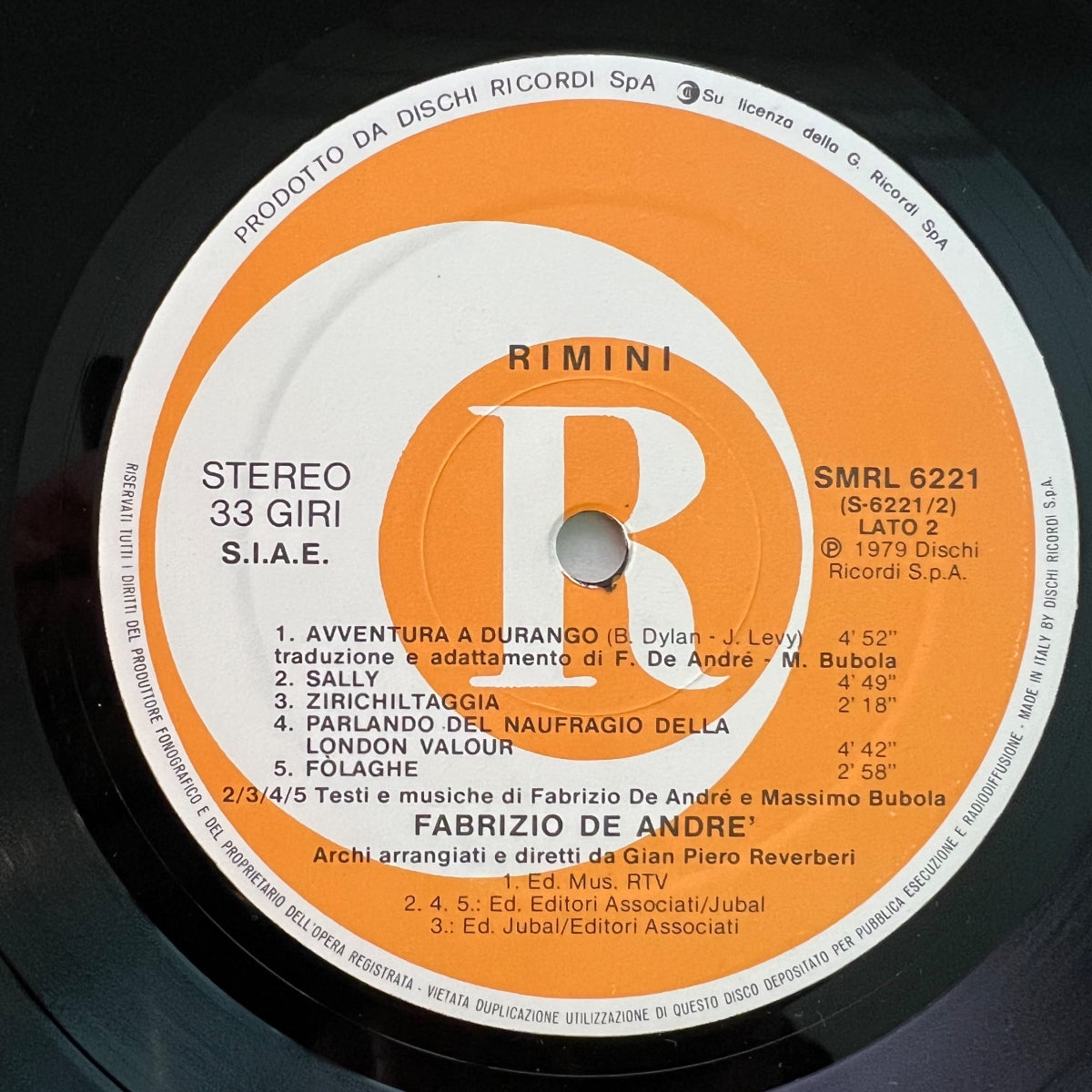 Fabrizi De André - Rimini / 1. Italy-Press. 1978 - (VG++/VG+)