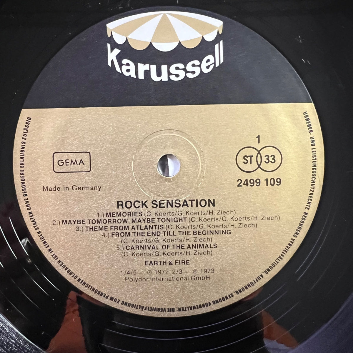 Earth & Fire - Rock Sensation / 1. D-Press. 1975 - (M-/VG++)