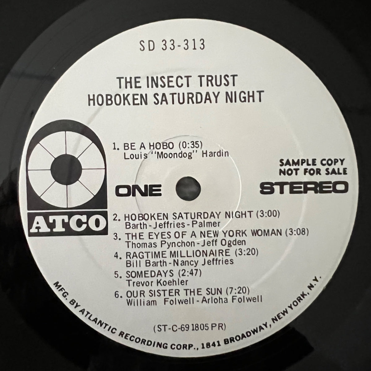 Insect Trust - Hoboken Saturday / US Promo 1970 - (M-/VG+)