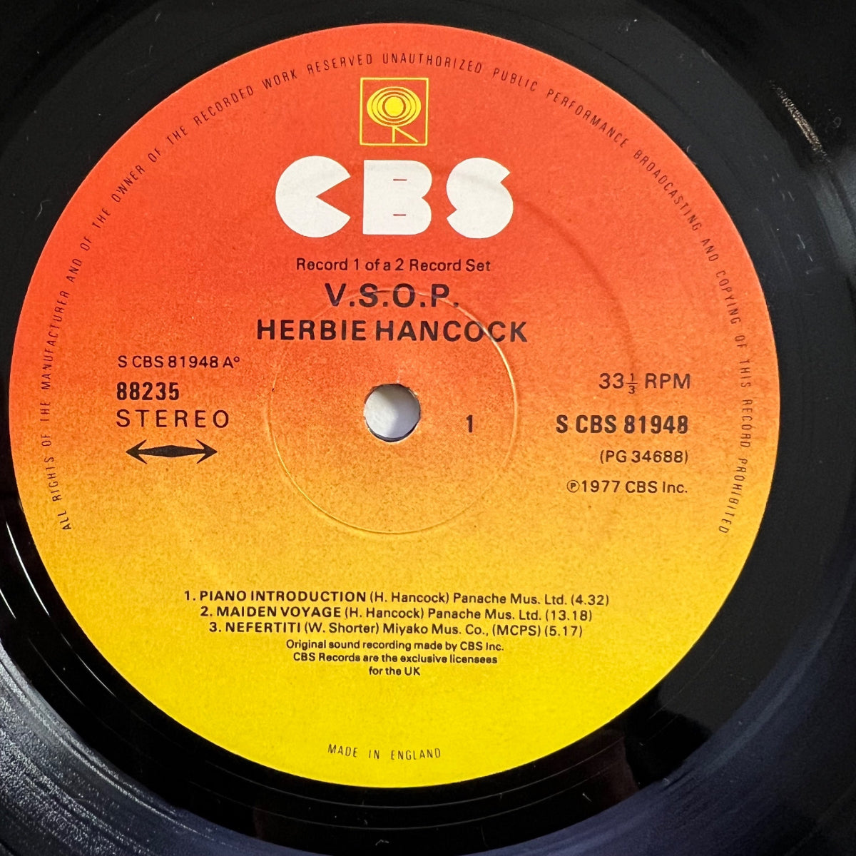 Herbie Hancock - VSOP / 2 LP - 1st UK Press. 1977 - (M-/VG+)