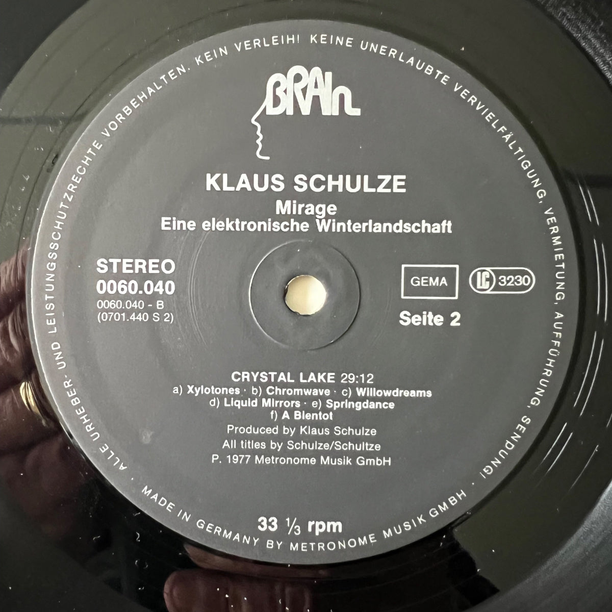 Klaus Schulze - Mirage / D-Press. RE - (M-/VG++)