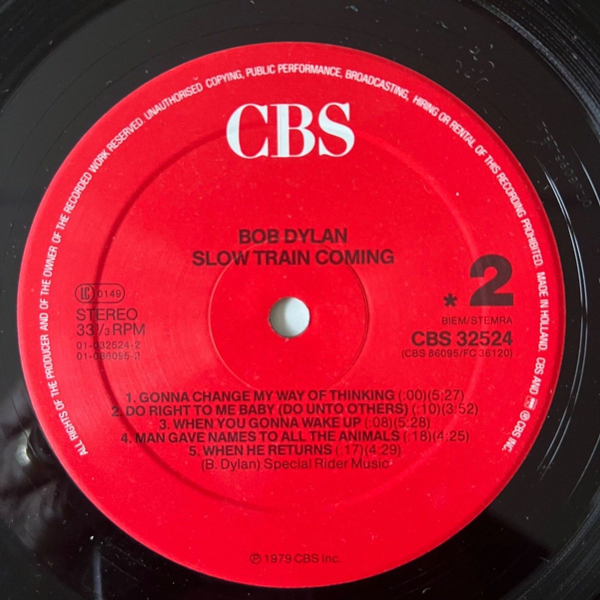 Bob Dylan - Slow Train Coming / NL Press. 1991 - (M-/VG++)