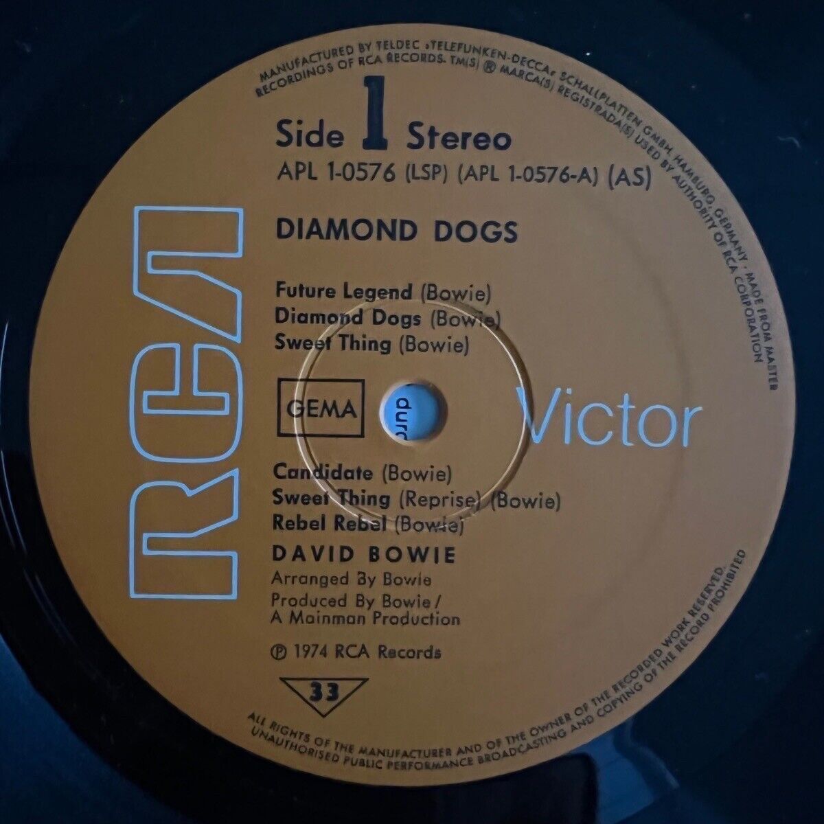 David Bowie - Diamond Dogs / 1st D-Pressing 1974 - (VG++/VG+)