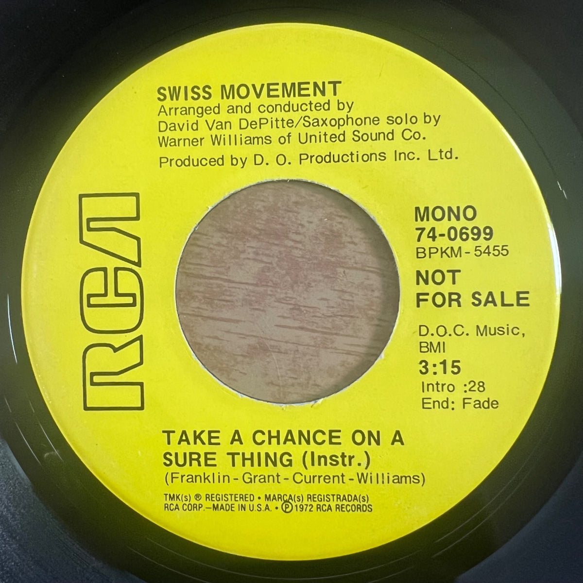 Swiss Movement - Take A Chance On A Sure Thing / US-Promo 1972 - (M-/Neutral)