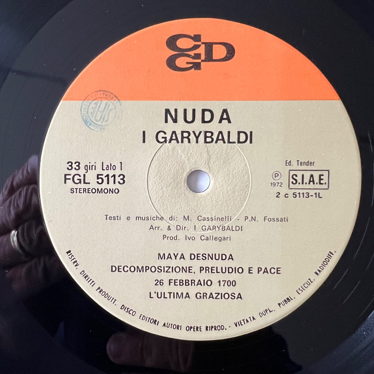 Garybaldi - Nuda / 1. Italy-Press. 1972 - (M-/M-)