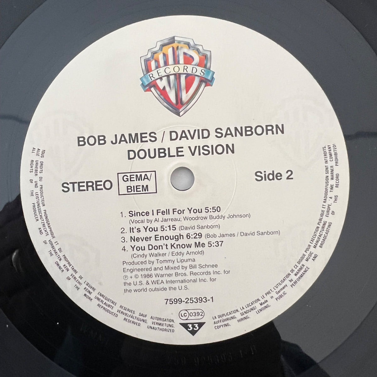 Bob James, David Sanborn - Double Vision / EU Press. 1986 - 180gr. Vinyl - (M-/VG++)