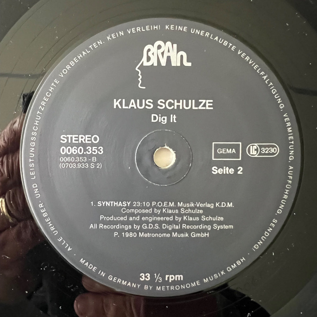 Klaus Schulze - Dig It / D-Press. 1980 - (M-/M-)