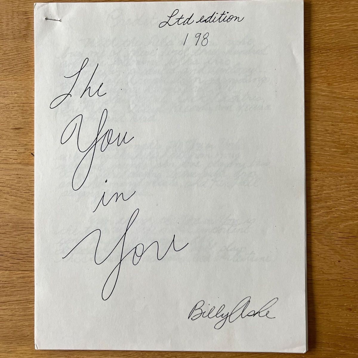 Billy Ashe - You In You / 1re édition américaine. 1974 - (M-/VG++)