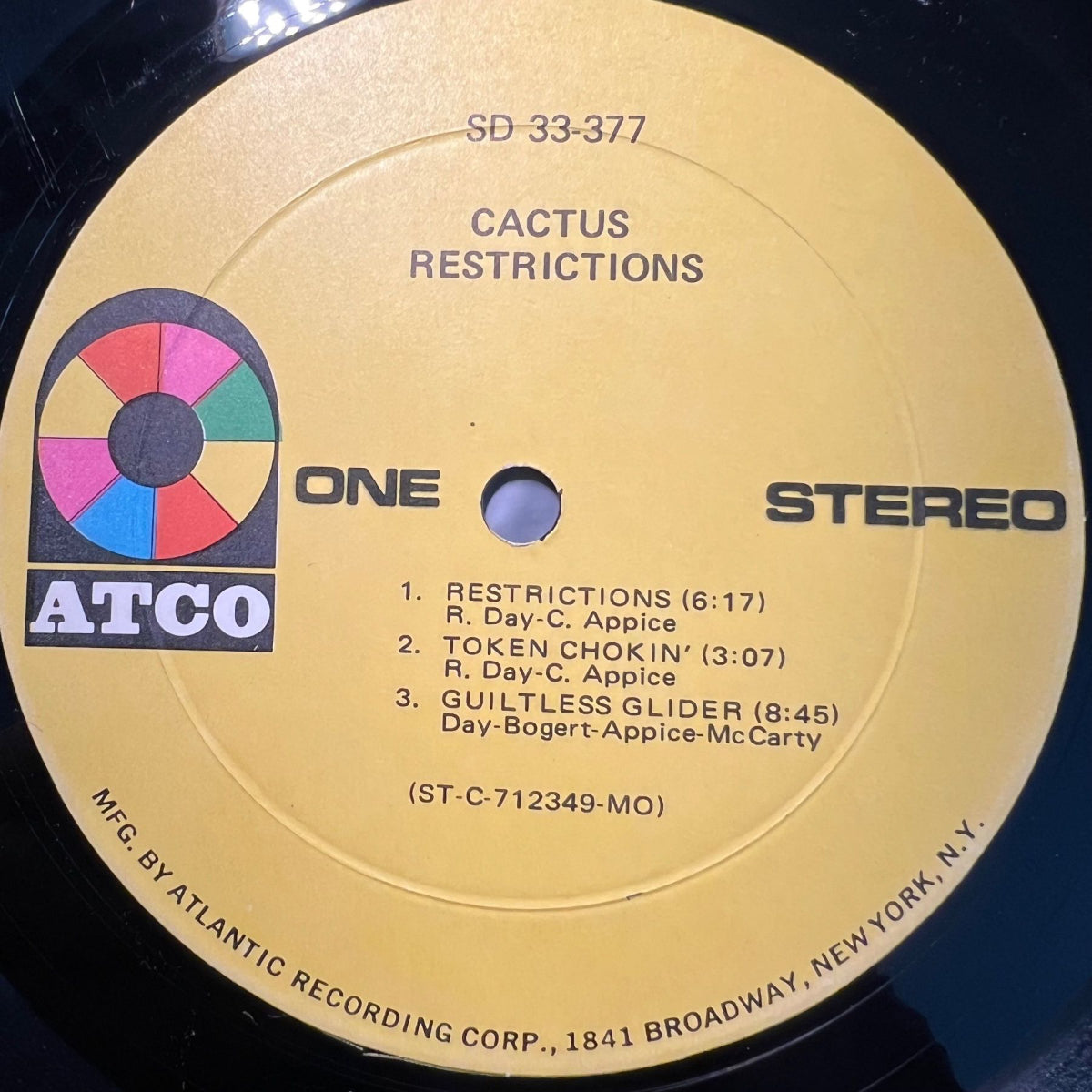 Cactus - Restrictions / 1st US Press. 1971 - (VG+/VG+)