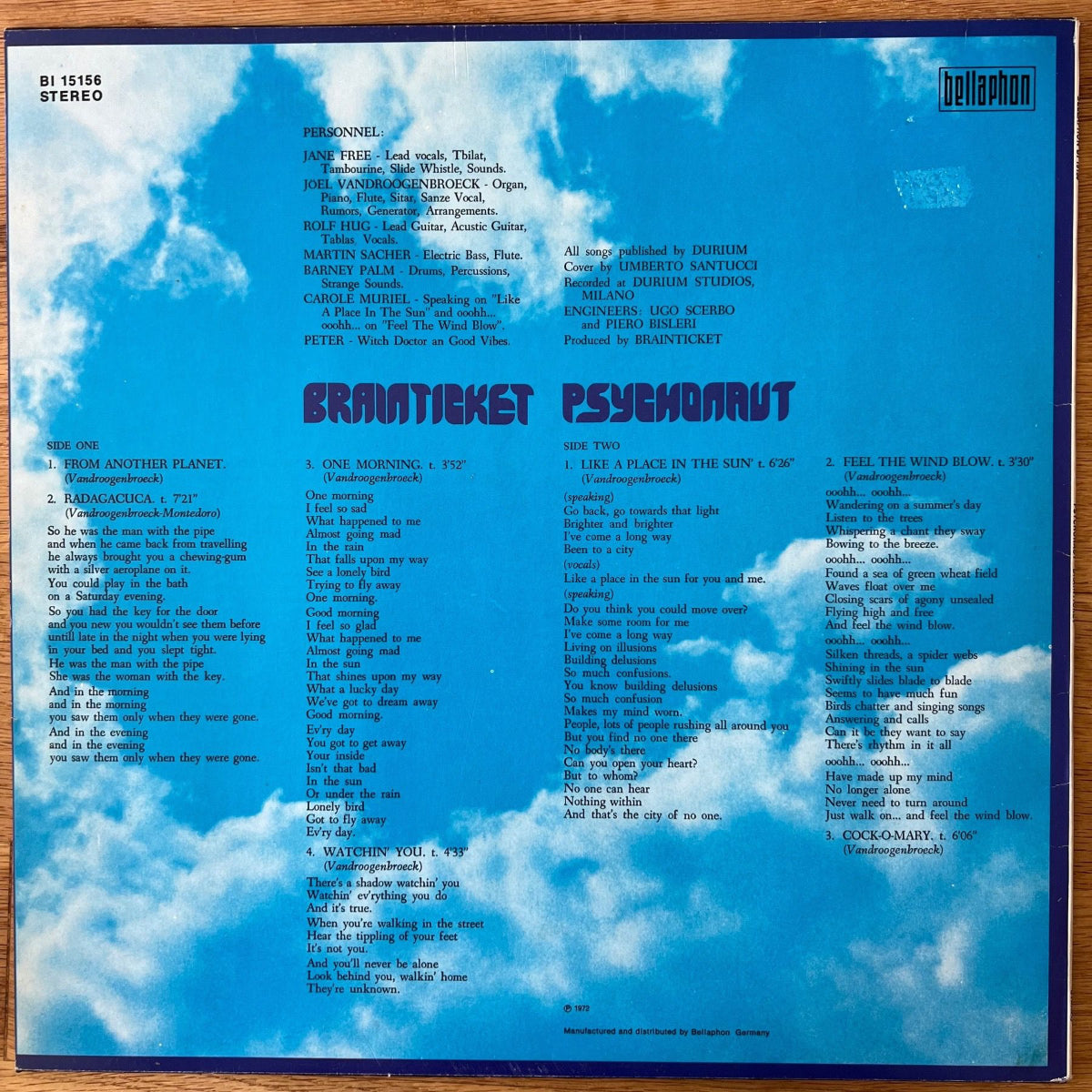 Brainticket - Psychonaut / D-Press. 1976 - (M-/M-)