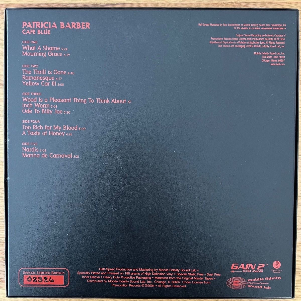 Patricia Barber - Café Blue / Audiophile MFSL-Box - US 2004 - (M-/M-)