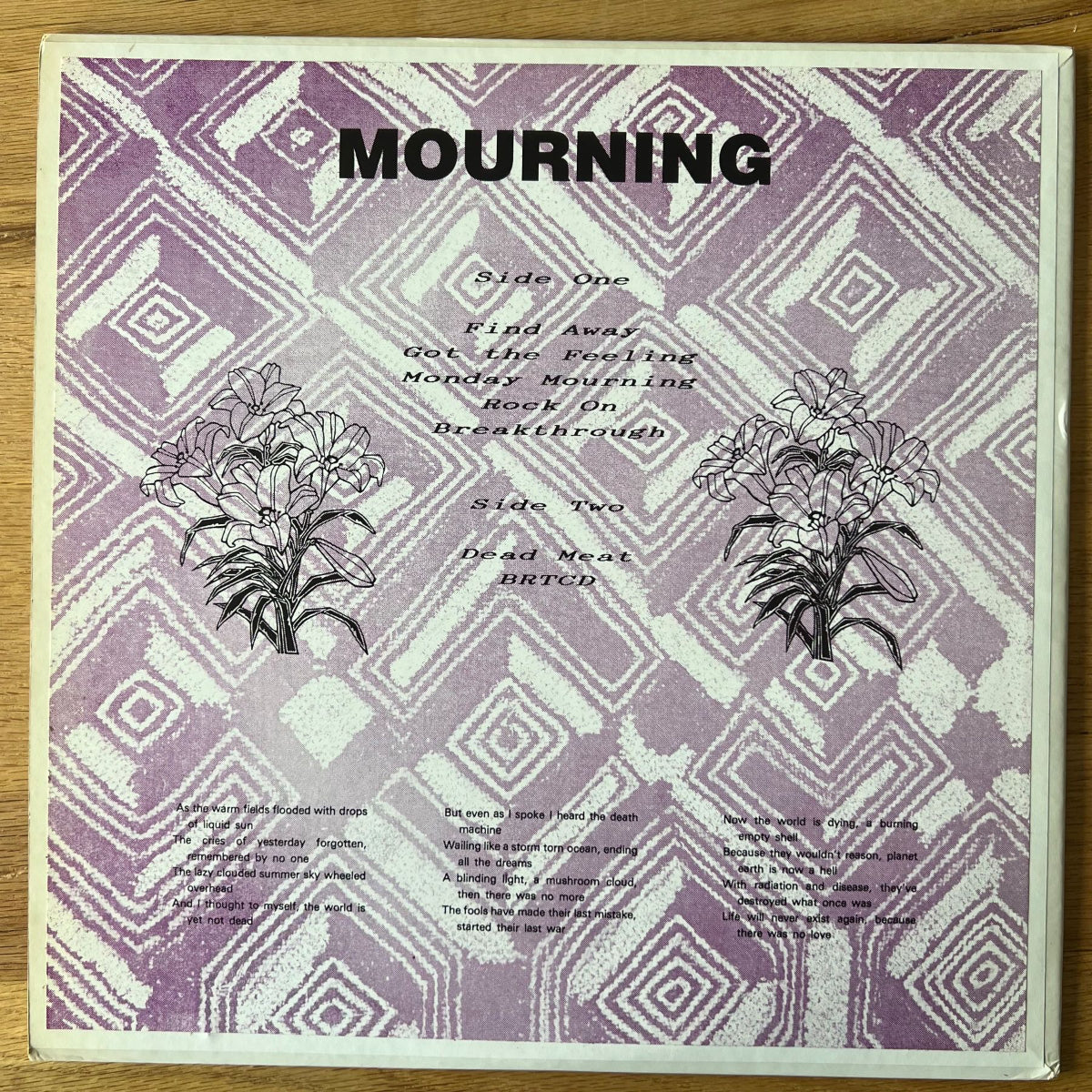Bolder Damn - Mourning / US Press. 1991, RE from 1971 - (M-/M-)