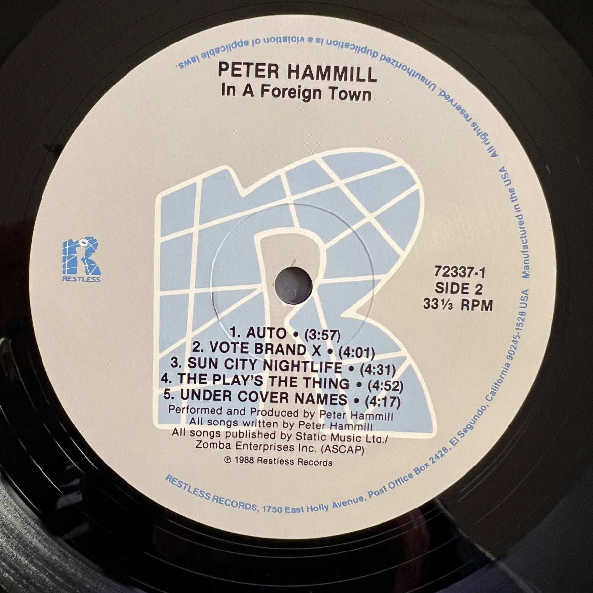 Peter Hammill - In A Foreign Town / 1st US Press. 1988 - (M-/M-)