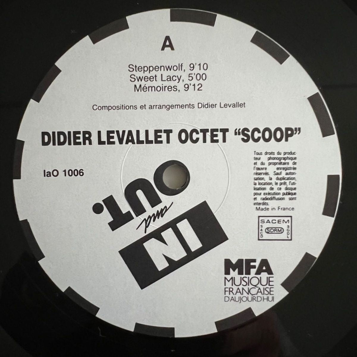 Didier Levallet Octet - Scoop / 1. France-Press. 1983 - (M-/M-)