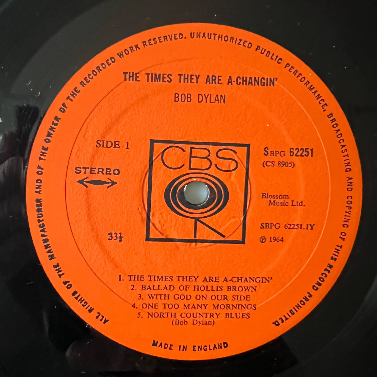 Bob Dylan - The Times They Are A-Changin' / UK-Press. 1967 - (M-/VG++)