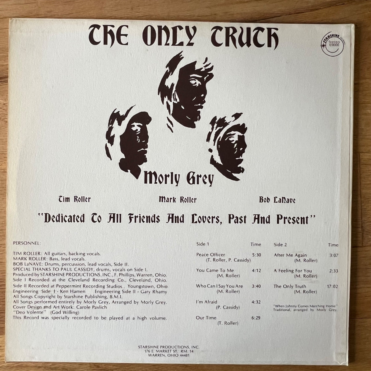 Morley Gray - The Only Truth / 1.US Press. 1972 incl. poster - (M-/M-)