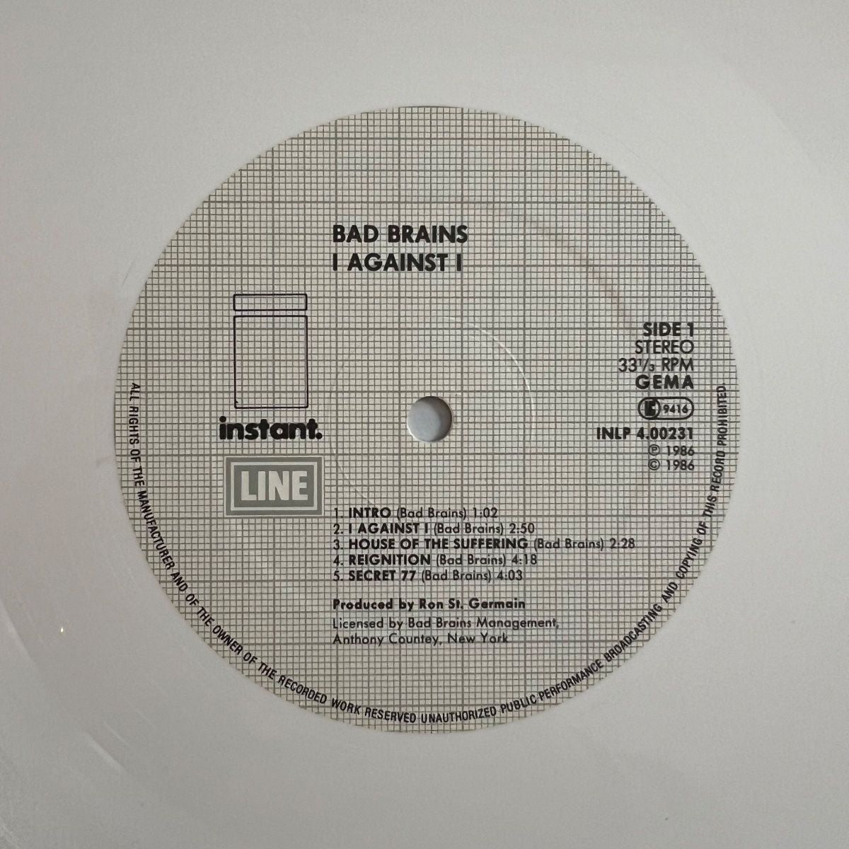 Bad Brains - I Against I / 1. D-Press 1986 - (M-/M-)