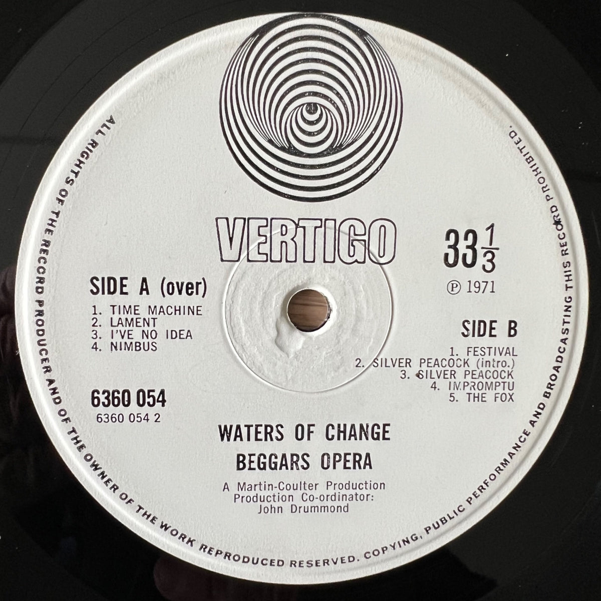 Beggars Opera - Waters Of Change / 1re édition britannique. 1971 - VG+/VG++)