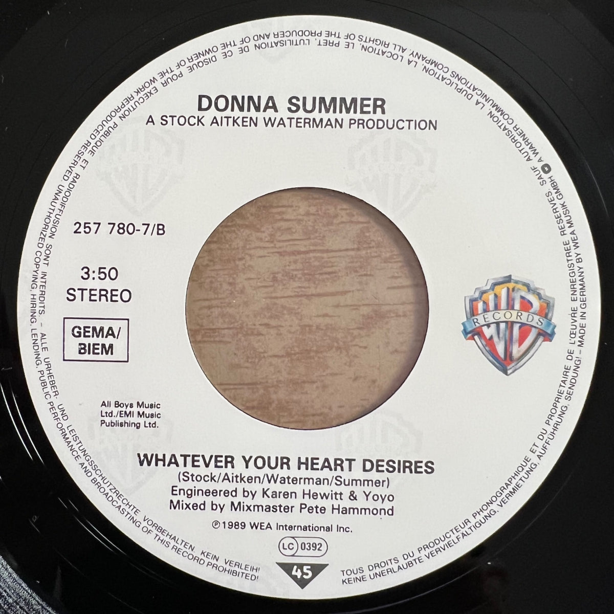 Donna Summer - This Time I Know It's For Real / 1. D-<press. 1989 - (M-/M-)