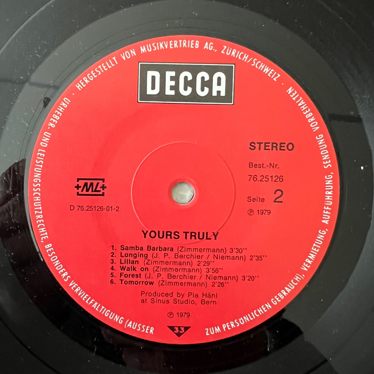 Yours Truly - Same / 1. Swiss-Press. 1979 - (VG++/VG++)