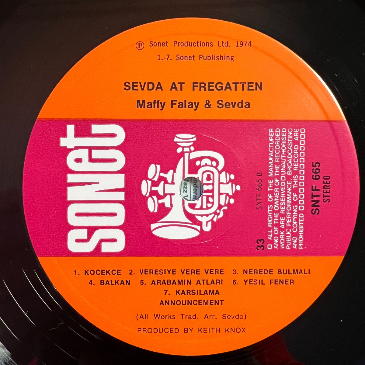 Maffy Falay & Sevda - Live At Fregatten / 1. UK-Press. 1974 - (M-/M-)