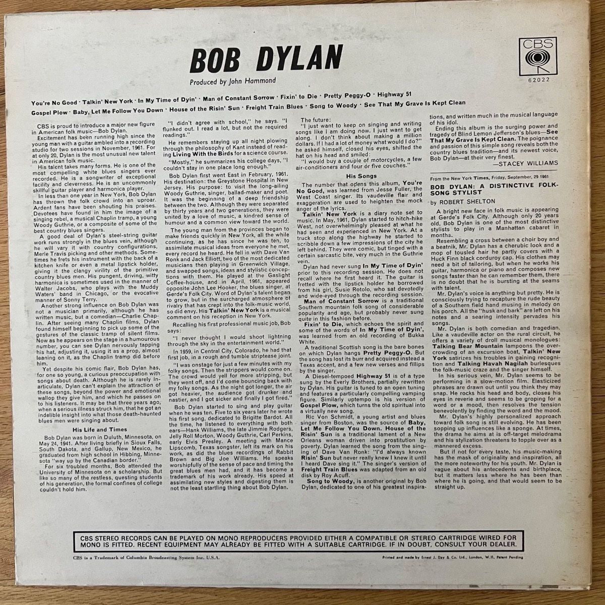 Bob Dylan - Same / UK Press. 1969 - (M-/VG++)