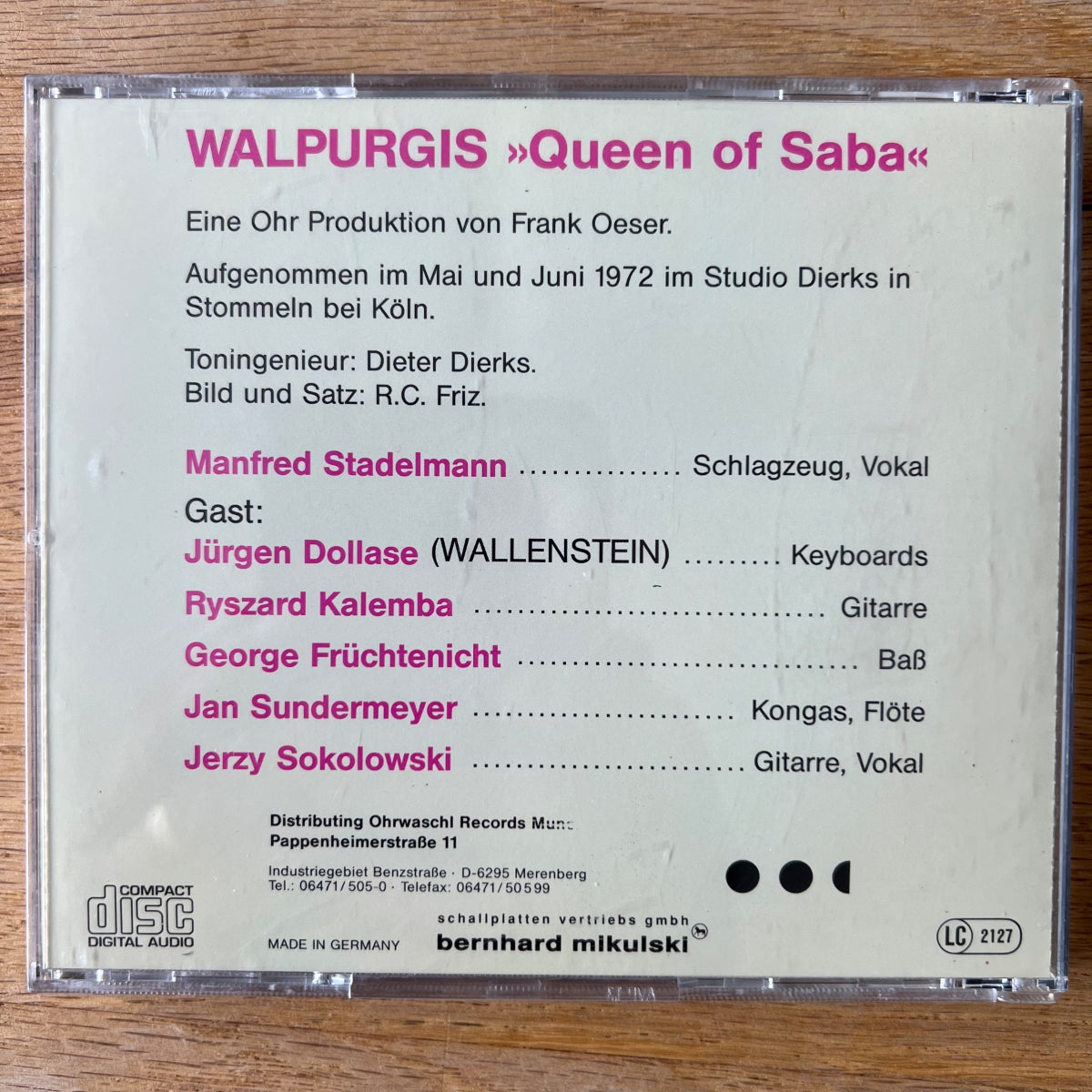 Walpurgis - Queen Of Saba / CD - 1. D-Press. 1992 - (M-/M-)