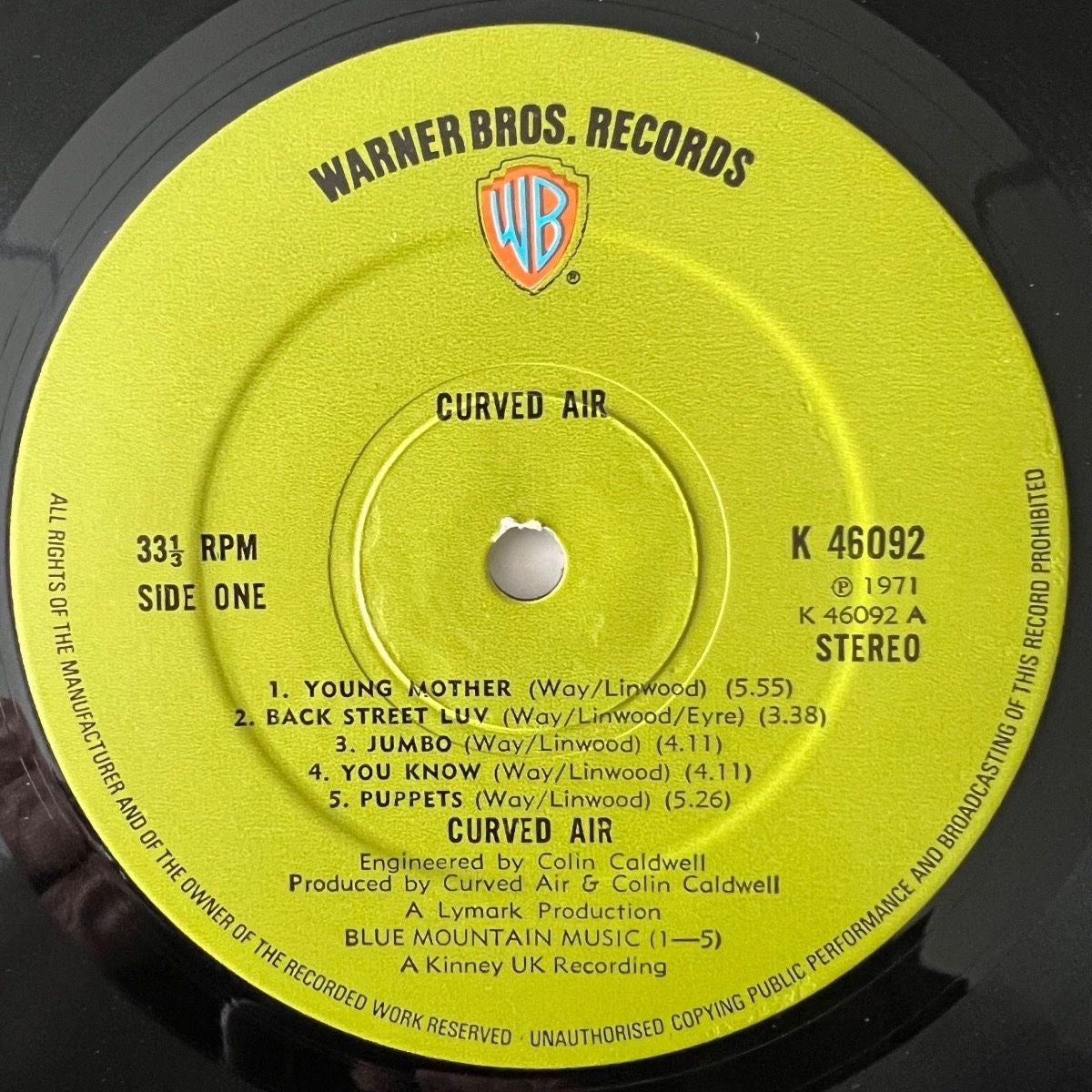 Curved Air - Second Album / 1st UK Press. 1971 - (M-/VG+)