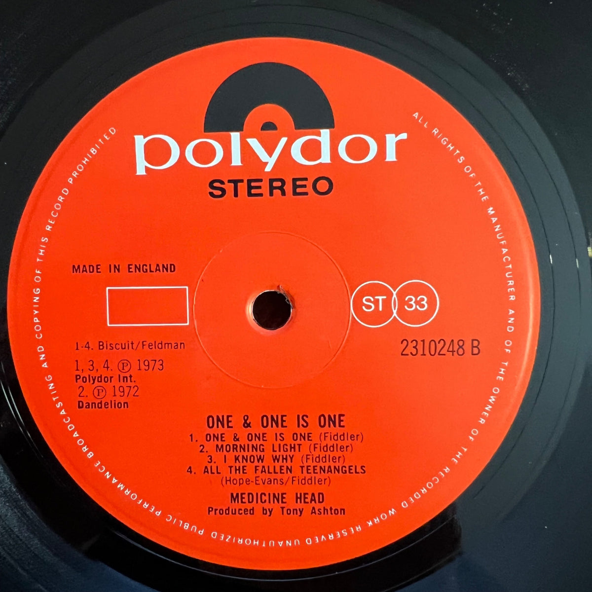 Medicine Head - One & One Is One / 1. UK-Press. 1973 - (M-/VG+)