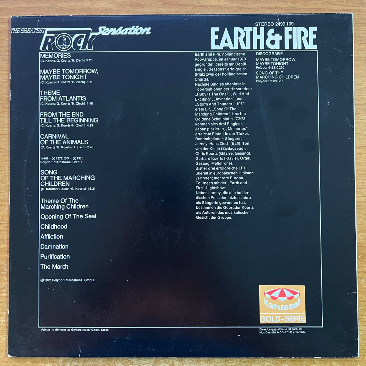 Earth & Fire - Rock Sensation / 1. D-Press. 1975 - (M-/VG++)