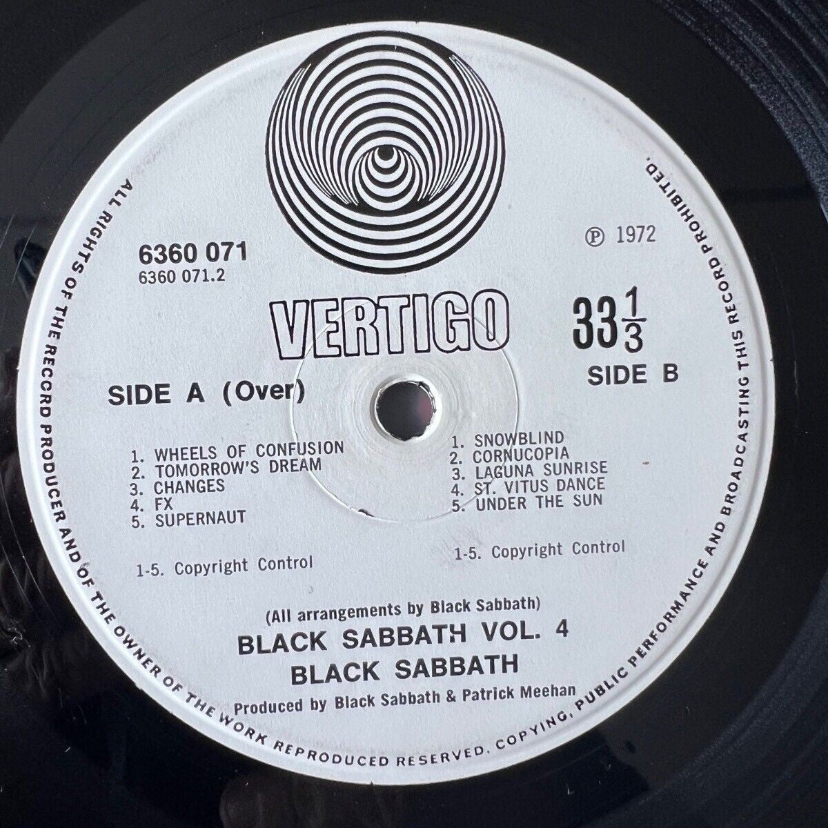 Black Sabbath - Vol 4 / 1. UK Press. 1972 - (VG+/VG+)