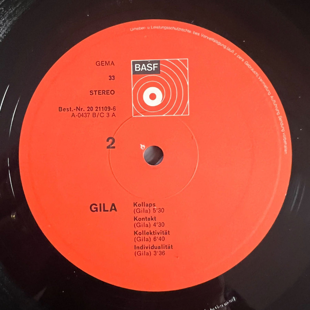 Gila - Same / 1. D-Press. 1971 - Incl. Hype Sticker & Poster - (M-/M-)