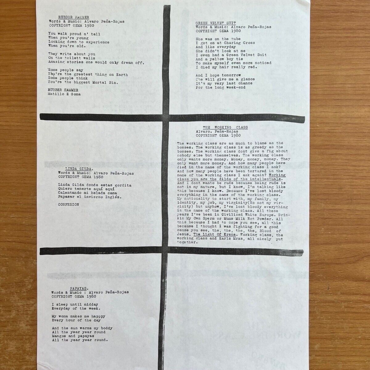 Alvaro - The Working C£ass / 1. UK-Press. 1980 - Signed- TOP