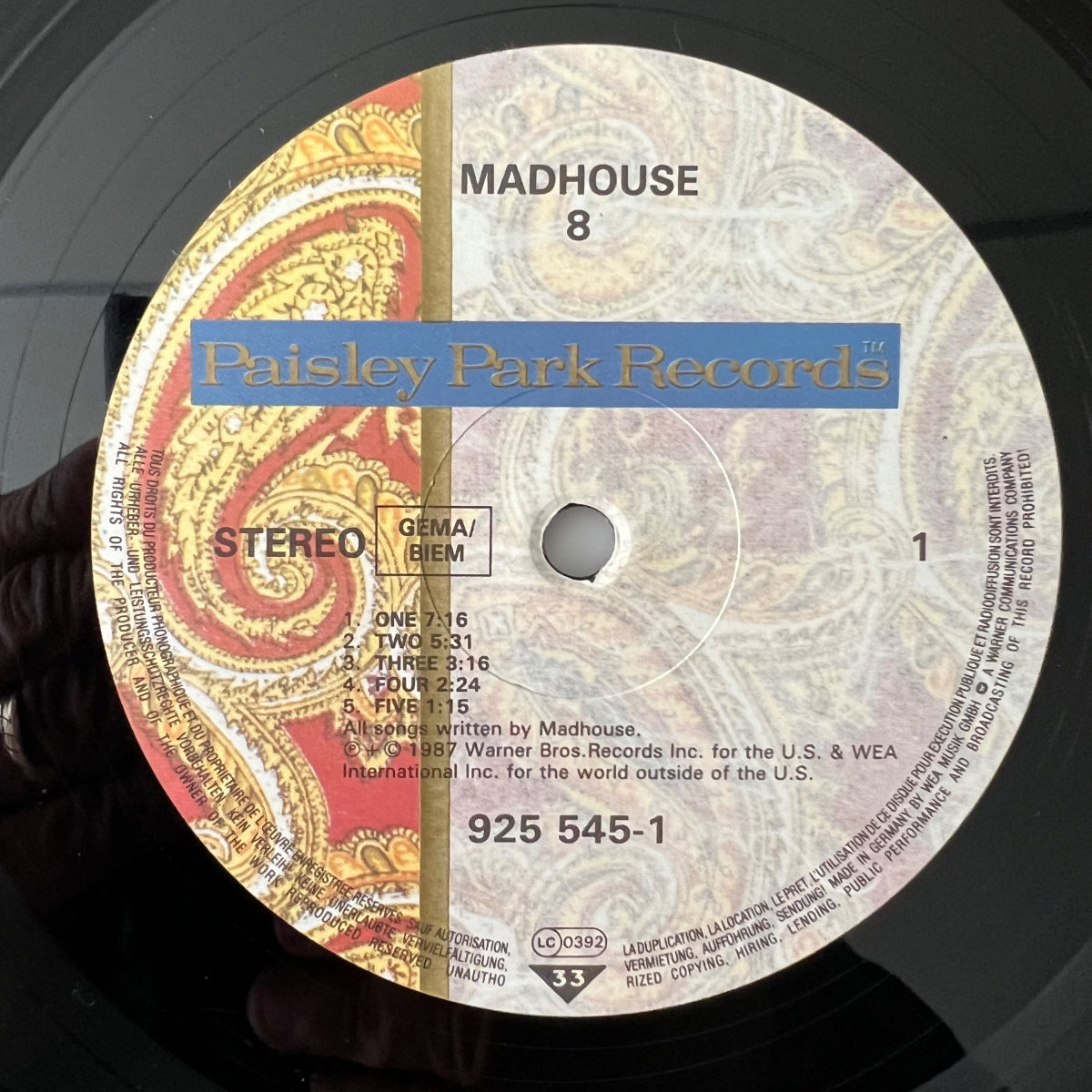 Madhouse - 8 / 1. D-Press. 1987 - (M-/VG+)