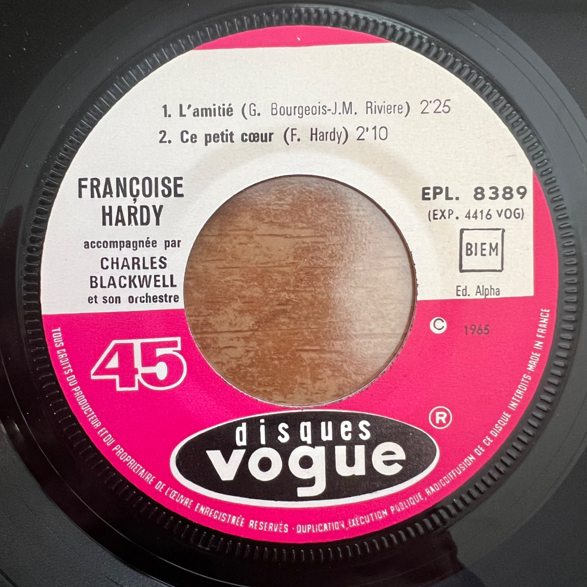 Francoise Hardy - L'Amitié / 7" EP - 1. France-Press. 1965 - (VG++/M-)