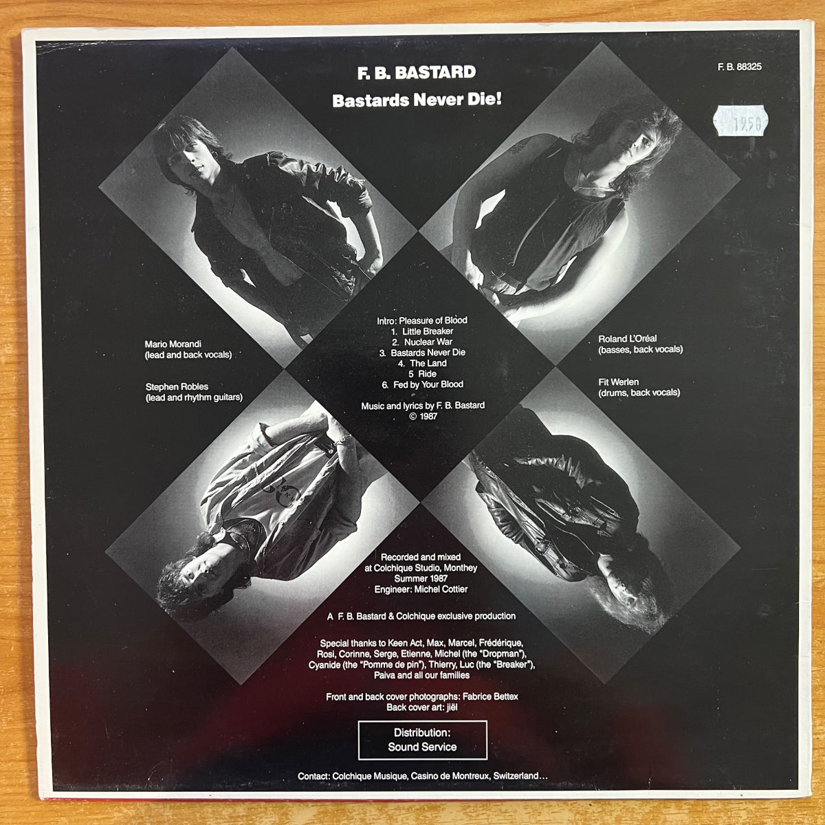 F.B. Bastard - Bastards Never Die ! / 1. Swiss-Press. 1988 - (M-/VG++)