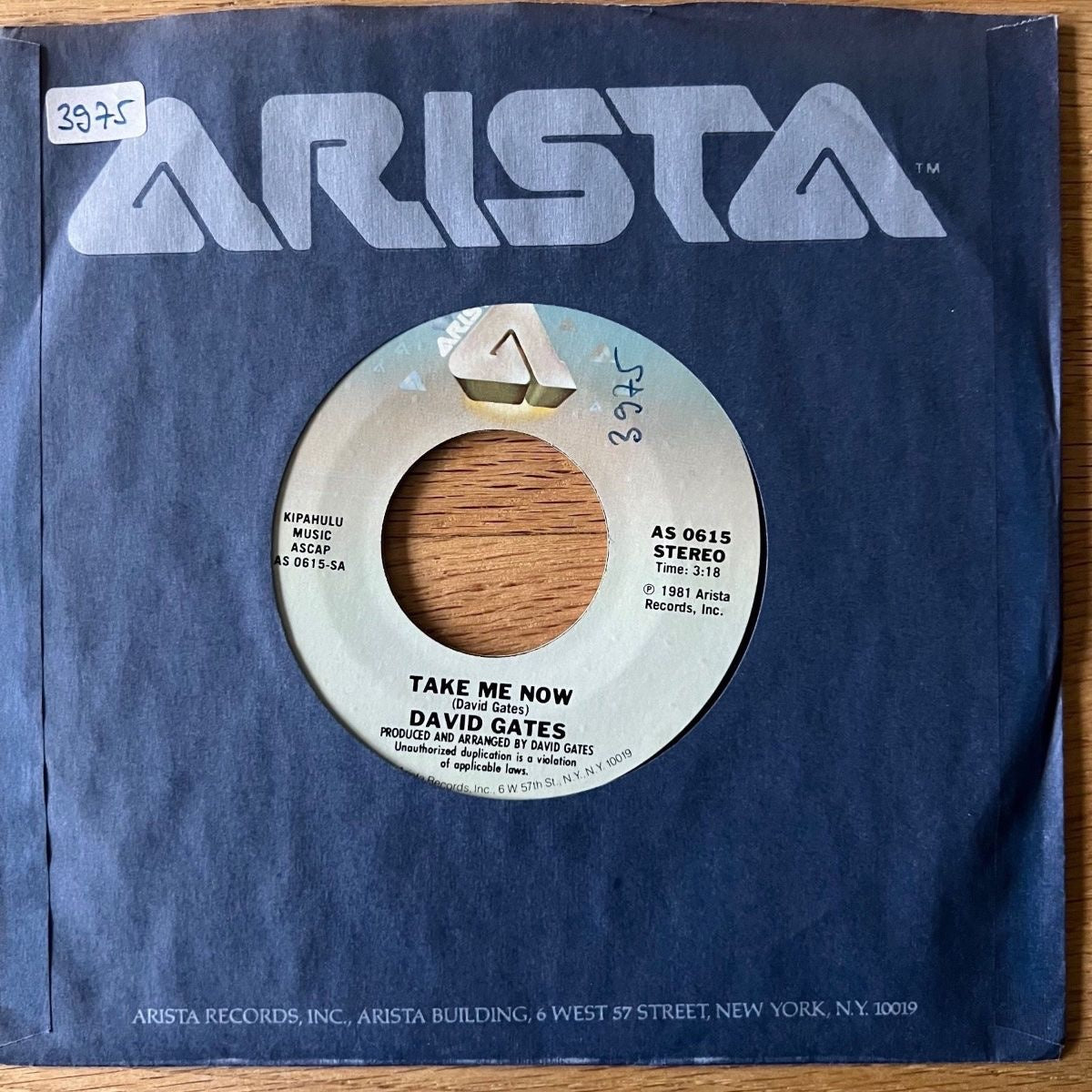 David Gates -Take Me Now // 1. US-Press. 1981 - (M-/VG++)