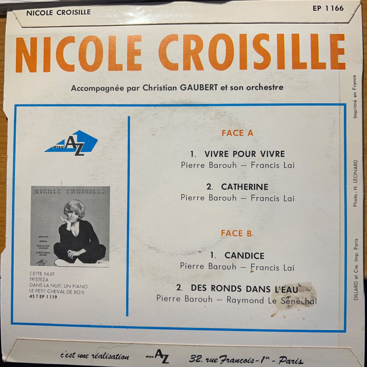Nicole Croisille - Chante Pierre Barouh / 7" EP - 1. France 1968 - (M-/VG+)