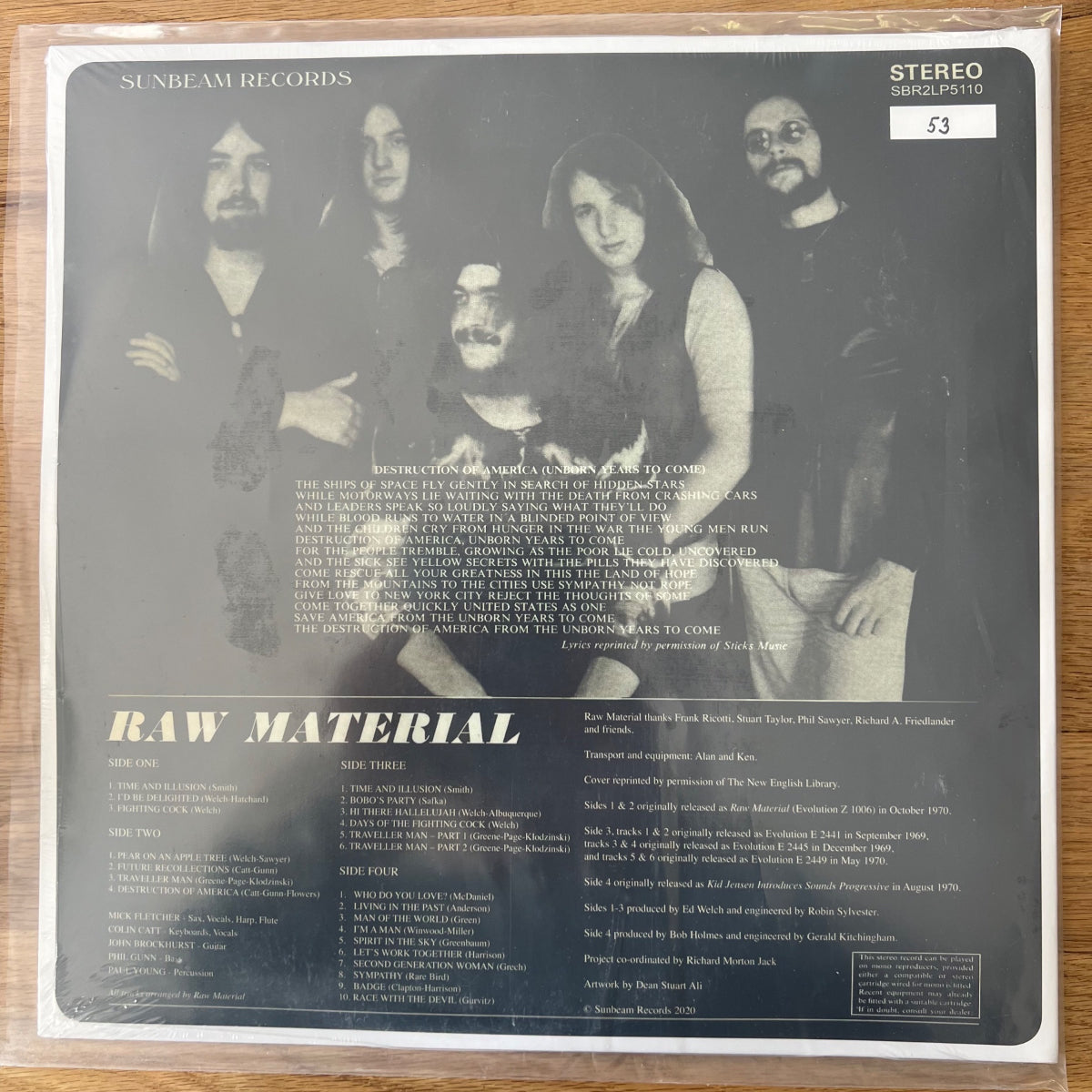 Raw Material - Same / 2 LP - Pressage britannique. 2020 - Édition limitée (neuf et scellé)