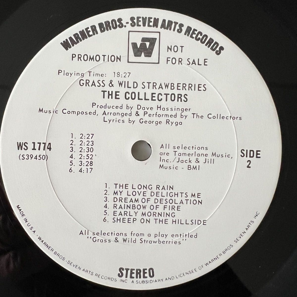Collectors - Grass And Wild Strawberries / US Promo 1969 - (VG++/VG+)
