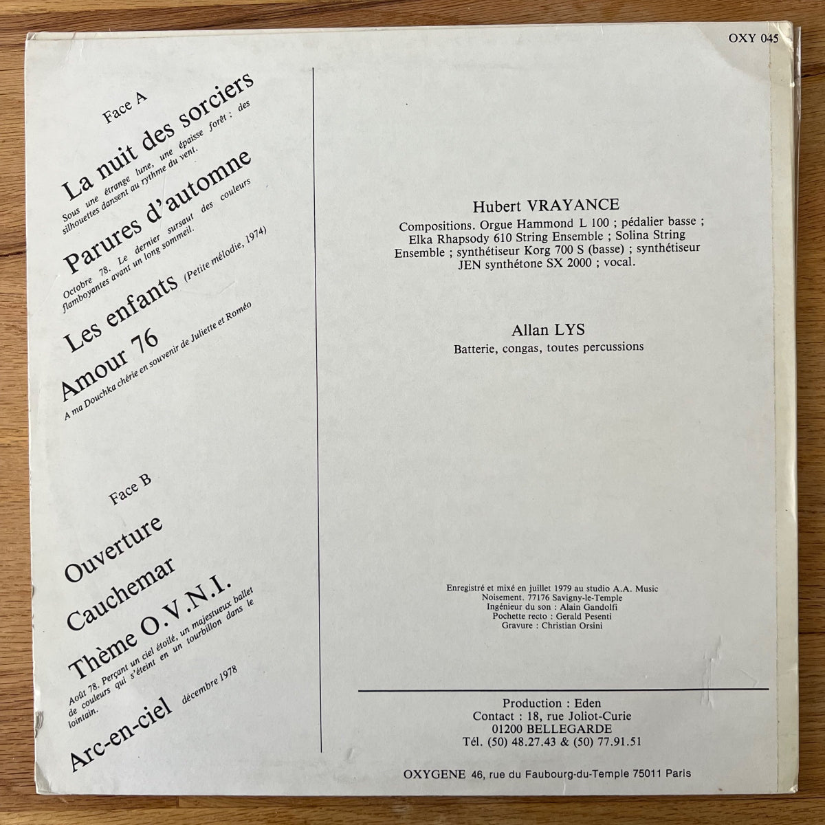 Eden - Aura / 1. France-Press. 1979 - (VG++/VG++)