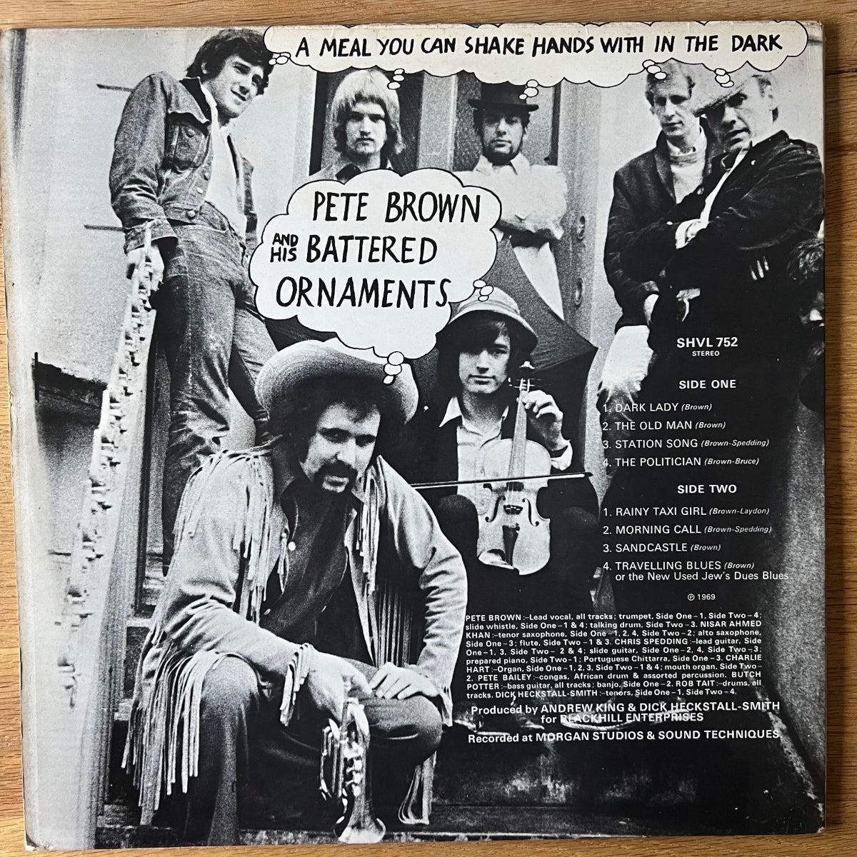 Pete Brown & His Battered Ornaments - A Meal You Can Shake Hands With In The Dark / 1st UK Press. 1969 - (VG+/VG++)