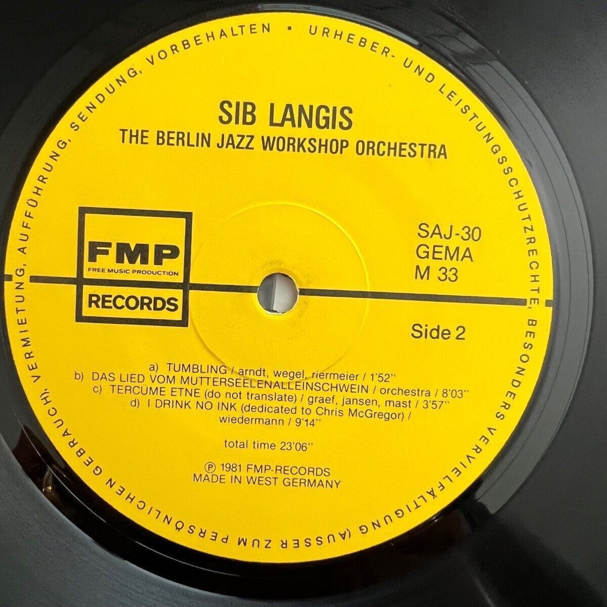 Berlin Jazz Workshop Orchestra - Sib Langis / 1. D->Press. 1981 - (M-/VG++)