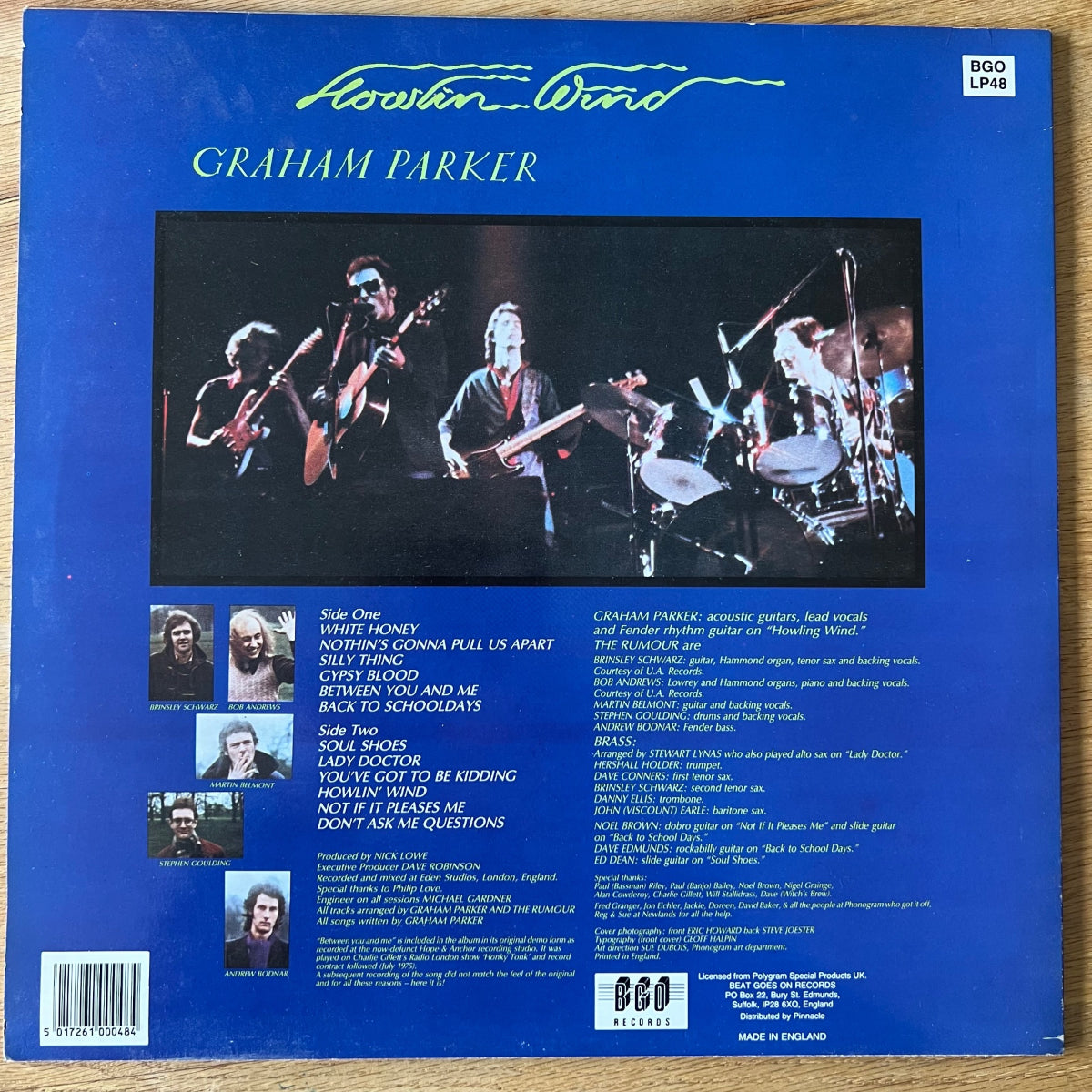 Graham Parker - Howlin Wind / 1re édition britannique. 1989 - TOP